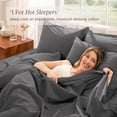 thumbnail image 5 of Bare Home Organic Percale Sheet Set - 100% Organic Cotton - Queen, Gray, 5 of 10