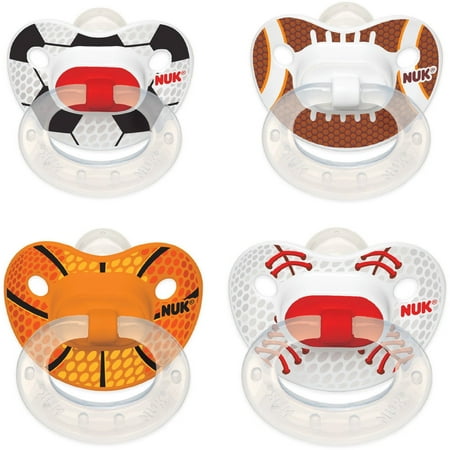NUK Sports Silicone Orthodontic Pacifiers, 2-Pack, 6-18 months (Design May Vary)