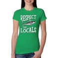 thumbnail image 2 of Wild Bobby Respect The Locals Save Our Oceans Shark Animal Lover Women Slim Fit Junior Tee, Kelly, XX-Large, 2 of 6