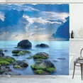 thumbnail image 1 of Ambesonne Peace Shower Curtain, Seaside Stones, 69"Wx75"L, Blue Pale Blue Green, 1 of 3