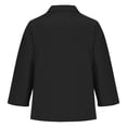 thumbnail image 4 of Womens Tops Loose Fit Button Collared Linen Shirts V Neck Casual Summer Comfy Blouses T-Shirts for Women Black Xl, 4 of 7
