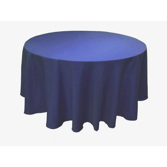 6 Pack 132" Inch round Polyester Tablecloth 24 COLOR Table Cover Wedding Banquet", (Color: Navy)