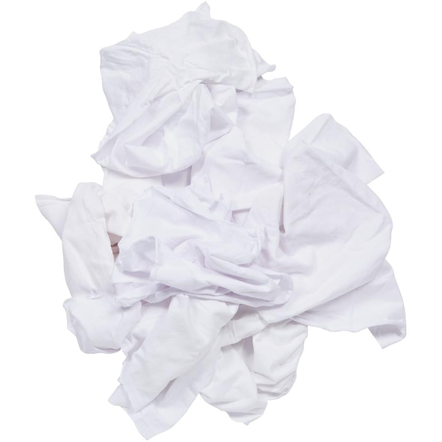 White Knit Rags/All New Material: 1Lb (Flat Pack) (9)