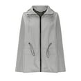 thumbnail image 5 of TrendOFT Womens Lightweight Hooded Raincoat Waterproof Windbreaker Jacket Packable Active Outdoor Rain Jackets Grey XXL, 5 of 6
