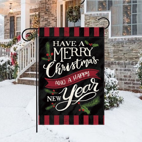 Dvkptbk Festival Garden Flags Merry Christmas Garden Flag Courtyard Festival Ambiance Decoration Happy Hanging Flag Outdoor Garden Grass Courtyard Christmas Decoration Home Decoration