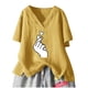 thumbnail image 1 of Tops estampados de manga corta de ocio con cuello en V de verano a la moda para mujer Fridja  zx3532, 1 of 4