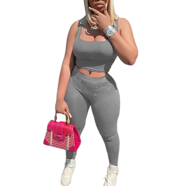 Lounge Wear Ribbed Casual 2 Piece Summer Shorts Set For Women Sleeve Top+Elastic Leggings Outfits