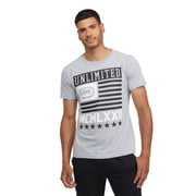 Ecko Unltd Mens T-Shirt Freedom Flying Puff Print Short Sleeve Crewneck Tee (Medium, Heather Grey)