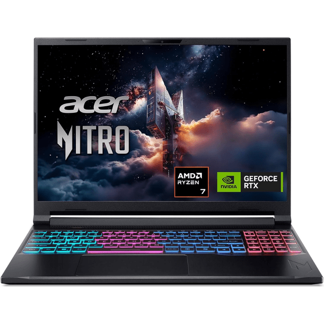 Laptop Gamer Acer Nitro V 16S AI ANV16S-41-R2DX 16” WQXGA 180Hz Ryzen 7 16GB RAM 1TB SSD RTX 5070 8GB Windows 11 RGB