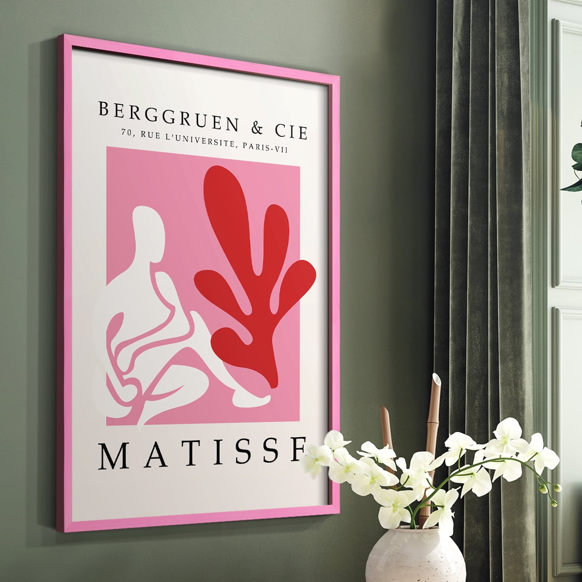 Matisse CXXIV Framed Print in Pink Solid Wood 11 x 14 Framed Print