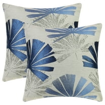 Unique Bargains 2 Leaf Throw Pillow Covers Plants Cushion Cases Decorative Pillowcases Blue 18" x 18"
