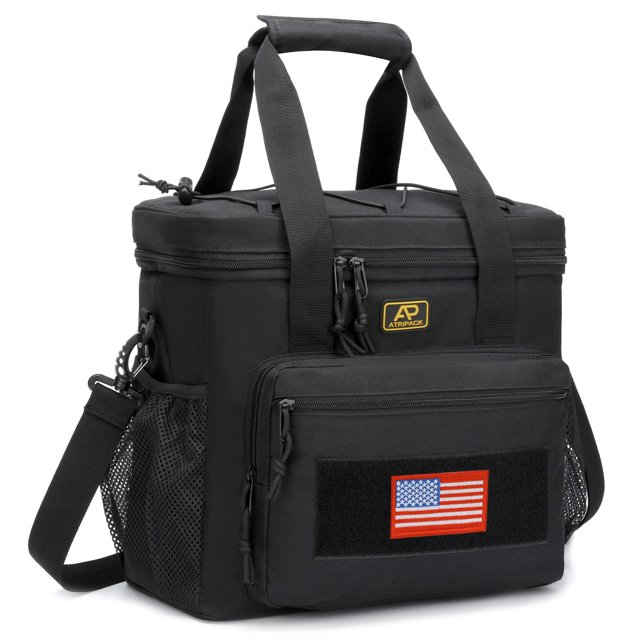 Lonchera Táctica para Hombres y Mujeres, Bolsa Almuerzo Aislante Impermeable con Sistema MOLLE, Gran Capacidad, Asa Ajustable y Resistente (Negro)