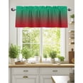 thumbnail image 2 of Curtain Valance for Windows,Red to Green Shadow Kitchen Valances Rod Pocket Short Curtains,Gradient Watercolor Art Window Treatment Panel for Bedroom Bathroom 60"x18", 2 of 7