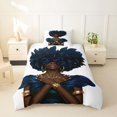thumbnail image 2 of spefrowx Blue Rose Black Female Twin Duvet Cover for Kids, Fashion Dress Art Twin Bedding, White, Reversible, 2pcs, 1 Duvet Cover and 1 Pillowcase, 2 of 6