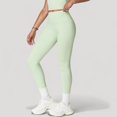 thumbnail image 3 of Women's High Waist Seamless Leggings with Tummy Control and Sculpting Fit for Active or Casual Everyday Wear - Small, Green, 3 of 7