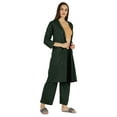 thumbnail image 2 of Inkmeso Womens 3 Pcs Nightwear Set Crop Tank Top Loose Pants & Front Open Shrug Sleepwear, 2 of 7