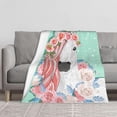 thumbnail image 2 of Yibo Pink Cartoon Horse Blanket Flannel Soft and Comfortable Anti-static Bed Sofa Blanket, 2 of 9