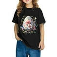 thumbnail image 2 of Jinhomg Summer T Shirts for Kids 2025 Fashion Bunny Graphic Print Tees Boys Girls Casual Loose Short Sleeve Crew Neck Tops Everyday Shirt Black 3 Years, 2 of 5