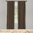 thumbnail image 3 of Abstract Curtains 2 Panels Set, Jumble Sixties Inspirations with Colorful Dots and Swirls on a Black Background, Window Drapes for Living Room Bedroom, 56"W X 95"L, Multicolor, by Ambesonne, 3 of 5