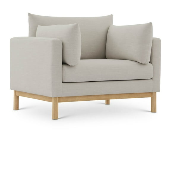 Meridian Furniture Langham Beige Linen Textured Fabric Chair