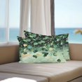 thumbnail image 2 of Polygonal Leaves Outdoor Pillow Covers Pack of 2 Gold Green Watercolor Style Waterproof Throw Pillow Covers Decorative Cushion Cases for Patio Garden Tent Balcony Couch 20x12 inch, 2 of 8