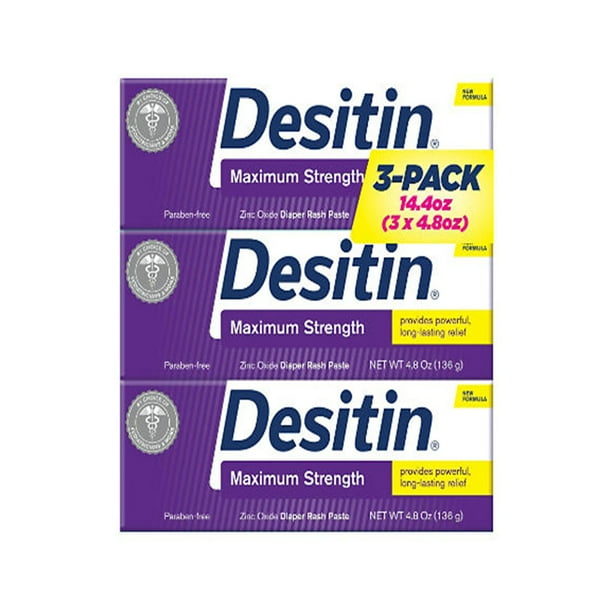 Desitin Maximum Strength Diaper Rash Paste (4.8 oz., 3 pk.) - Walmart.com Desitin Maximum Strength Diaper Rash Paste (4.8 oz., 3 pk.) - Walmart.com