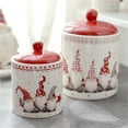 thumbnail image 5 of Christmas Themed Winter Holiday Ceramic Storage Jar with Airtight Lid for Cookies, Candy, Snacks, Chips, 5 of 7