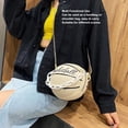 thumbnail image 4 of Basketball Shape Shoulder Bag PU Leather for Women Girls Multifunctional Use with Large Capacity Top Zipper Closure for Daily Items, 4 of 7