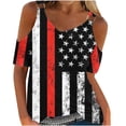 thumbnail image 1 of Fiudx Liquidación de Ofertas Flash Blusas de Cuello Redondo de Manga Corta con Estampado Informal a La Moda para Mujer, 1 of 4