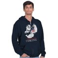 thumbnail image 4 of Popeye Patriotic American Flag Strong Zip Up Hoodie Men's Women's Brisco Brands S, 4 of 5