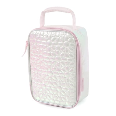 Arctic Zone Metallic Quilted Upright Insulated Lunch Box, Daisies
