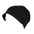 thumbnail image 3 of Pxiakgy baseball cap Women Soild India Stretch Turban Hat Camouflage Hair Loss Head Scarf Wrap Black + One size, 3 of 3
