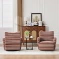 thumbnail image 4 of S-HOME Striped Fabric Armrest Swivel Chair in Elegant Sand-Rimmed Design, Perfect for Bedroom and Stylish Living Spaces, 4 of 12