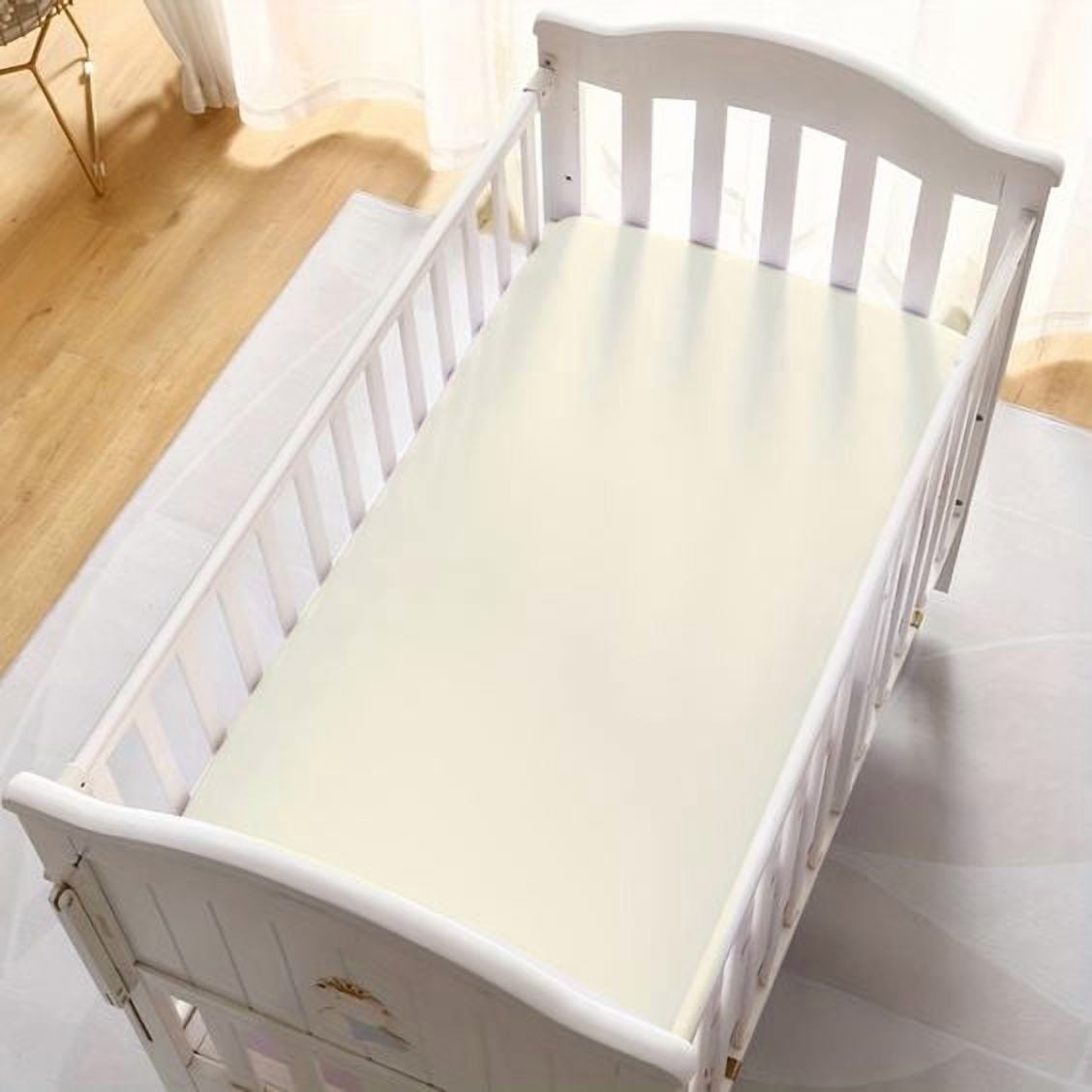 1 PC Cotton Fitted Sheets for Standard Crib Mattress & Toddler Bed Mattress Crib Fitted Sheet (Ivory, 28x52x8 Inch Drop)