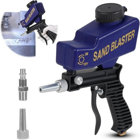 LQXZWJY Air Sand Blaster Gun with Gravity Feed,Portable Sandblaster Gun,Air Compressor Sand Blaster, Paint & Rust Remover,Abrasive Media & Soda Blaster for Metal,Wood,Automotive & DIY Surface Prep