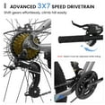thumbnail image 4 of 26 Inch Mountain Bike 21 Speed for Adults & Teens, High Carbon Steel Frame, Front Suspension, Dual Mechanical Disc Brakes, 26x2.125 Tires, Unisex Trail & City Bicycle, 4 of 10