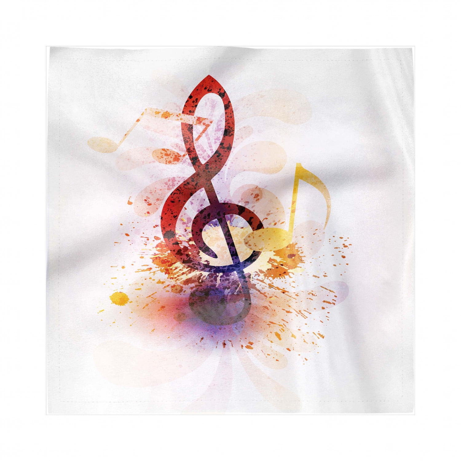 Music Note Decorative Satin Napkins Set of 4, Creative Artwork of a
