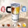 thumbnail image 6 of Sunflower 20oz Stainless Steel Tumbler with Handle and Straw – Insulated Travel Cup with Sliding Lid, 360° Full Wrap Printed Mug for Home, Outdoor & Sports Use, Foral, 6 of 6