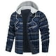 thumbnail image 1 of Chaqueta con capucha para hombre, camisa de franela a cuadros gruesos, abrigo de algodón de invierno de manga larga con forro acolchado y bolsillos, 1 of 2