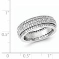 thumbnail image 3 of 925 Sterling Silver Polished Rhodium-plated Pav� Eternity Motion Ring Size 7, 3 of 7