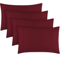 Mellanni King Pillowcases 4 Pack, Envelope Closure Microfiber Luxury Covers, 20"x40", Brick Red