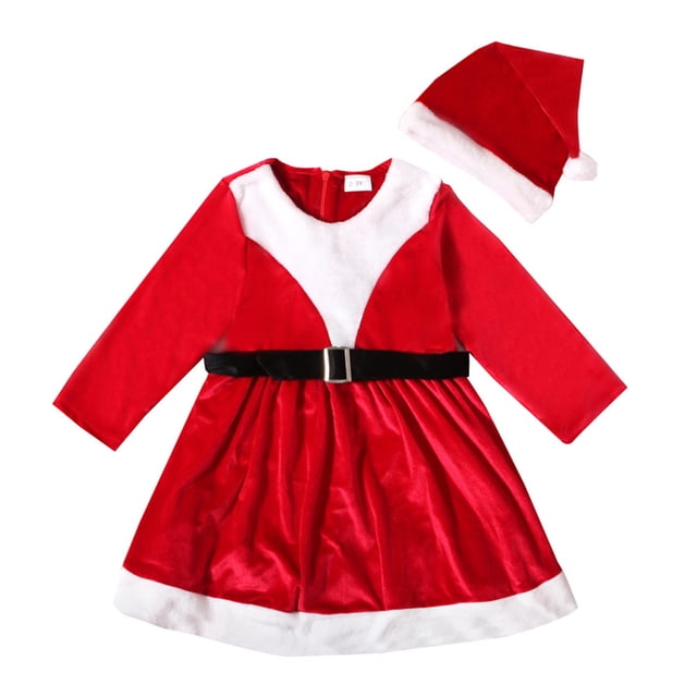 FhsagQ Robe pour Filles Robe de Noël pour Enfants Performance de Noël Boîtes de Noël Écoles Festivals Scènes Fêtes Performance Ensemble 2 Pcs Robes de Pâques pour Filles 12-14 Chic Rouge 2-3 Ans