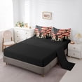 thumbnail image 5 of Homewish Safari Deer Silhouette 7-Piece Twin Bedding Sets,American Flage Pattern Bedding Comforter Set,Red Beige Black Sheet Sets For Boys Teens,Super Cozy Room Decor Reversible, 5 of 8