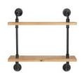 thumbnail image 2 of HomeRoots 399285 24 in. Two Shelves Solid Wood Wall Mounted Shelving Unit, 2 of 5