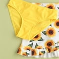 thumbnail image 6 of Hienoo Girls 3-Piece Swimsuit Bikini Set with Sunflower Print Cover Up Skirt, Sizes 7-14, 6 of 7