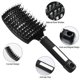 thumbnail image 2 of Cepillo para el cabello, cepillo de cerdas de jabalí, herramientas profesionales para peinar el cabello con ventilación curvada, cepillos de masaje para desenredar de secado rápido (negro) brillar  Electrónica, 2 of 5