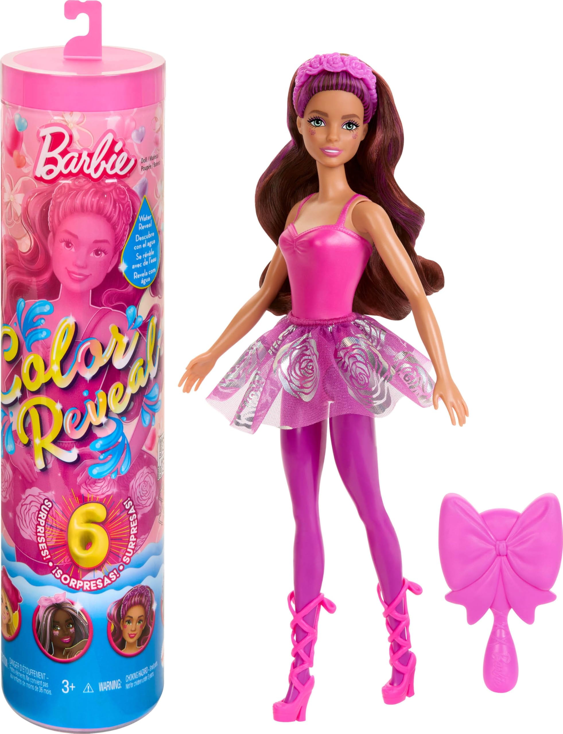 Barbie Color Reveal Doll & Accessories, Ballerina Series, 6 Unboxing ...