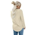 thumbnail image 4 of Maskion Sweatshirts for Women Crewneck Long Sleeve Shirts Tunic Tops for Leggings,S Apricot, 4 of 4