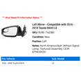 thumbnail image 2 of Left Mirror - Compatible with 2016 - 2018 Toyota RAV4 LE 2017, 2 of 2
