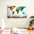 thumbnail image 3 of Elephant Stock Abstract World Map Wall Art - Horizontal Canvas Wall Art - Dining Room Wall Decor - Map Canvas - Brown And Green Decor - 12" x 8", 3 of 8